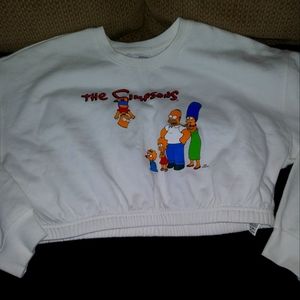 The Simpsons. Long sleeve, crop top sweatshirt